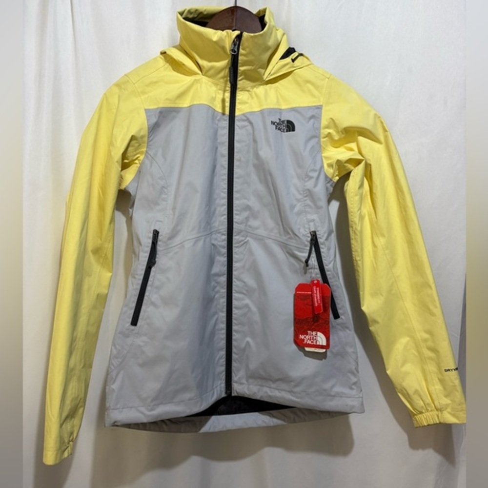 The North Face Resolve Jacket‎ XS Yellow Gray Rain Jacket NWT